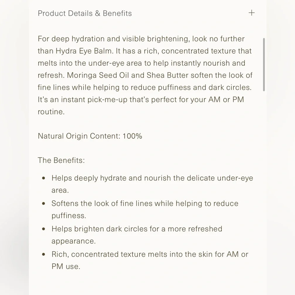 Oak Essentials x Jenni Kayne Full Sized Hydra Eye Balm 10g/0.35oz Retail $55 - Picture 9 of 15